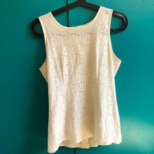 Ivory lace Banana Republic sleeveless blouse